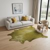 5' X 7' Lime Green Cowhide Area Rug
