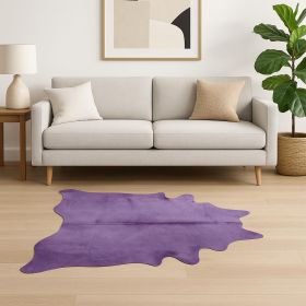 5' X 7' Purple Cowhide Hand Tufted Area Rug