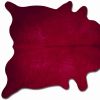 5' X 7' Burgundy Cowhide Area Rug