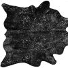 5' X 7' Black And Silver Cowhide Cowhide Print Area Rug