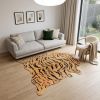5' X 7' Black And Orange Cowhide Area Rug