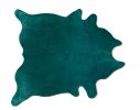 5' X 7' Green Cowhide Area Rug