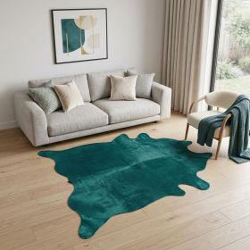 5' X 7' Green Cowhide Area Rug