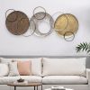 47" Bronze Silver and Gold Circles Metal Wall Decor