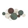 25" X 47" Bronze Green And White Metal And Jute Circle