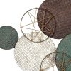 25" X 47" Bronze Green And White Metal And Jute Circle