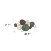 25" X 47" Bronze Green And White Metal And Jute Circle