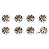 Set of Eight Green White And Gold Geometric Ceramic Drawer Pull Knobs