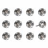 Set of Twelve Black And White Ceramic Drawer Pull Knobs