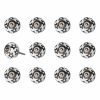 Set of Twelve Black And White Ceramic Drawer Pull Knobs