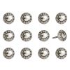 Set of Twelve Black And Gray Clock Face Ceramic Drawer Pull Knobs