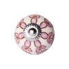 Set of Eight Pink And White Ceramic Drawer Pull Knobs