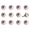 Set of Twelve Pink And Cream Ceramic Drawer Pull Knobs