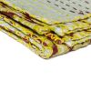 50" X 70" Red and Green Kantha Cotton Abstract Throw Blanket with Embroidery