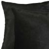 Set of Two 18" Black Cowhide Throw Pillows