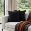 Set of Two 18" Black Cowhide Throw Pillows