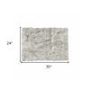 2' X 3' Gray And Ivory Faux Fur Area Rug