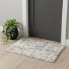 2' X 3' Gray And Ivory Faux Fur Area Rug