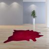 6' X 7' Burgundy Cowhide Area Rug