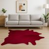 6' X 7' Burgundy Cowhide Area Rug