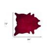 6' X 7' Burgundy Cowhide Area Rug