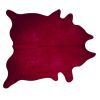 6' X 7' Burgundy Cowhide Area Rug