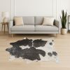 6' X 7' Black And Silver Cowhide Cowhide Print Area Rug