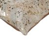 18" Natural And Gold Cowhide Throw Pillow