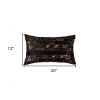 12 X 20 Chocolate Cowhide Throw Pillow