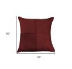 18" Wine Cowhide Throw Pillow