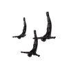 Set of Three Black Resin Diving Man Hanging Dimensional Sculpture