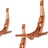 Set of Three Bronze Resin Diving Man Hanging Dimensional Sculpture