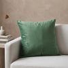 20" X 7" X 20" Transitional Green Solid Pillow Cover With Poly Insert