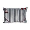 14" X 20" Gray Striped Cotton Throw Pillow