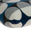 20" Blue Gray And Ivory Geometric Cotton Throw Pillow