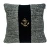 18" Black And Gray No Pattern Cotton Throw Pillow