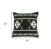 20" X 7" X 20" Southwest Black Cotton Pillow Cover With Poly Insert