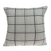 20" Gray Plaid Cotton Throw Pillow