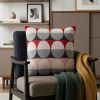 20" Gray Ivory And Red Geometric Cotton Throw Pillow
