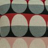 20" Gray Ivory And Red Geometric Cotton Throw Pillow