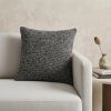 20" Charcoal Woven Cotton Blend Throw Pillow