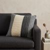 20" X 7" X 20" Transitional Cream And Gray Pillow Cover With Poly Insert