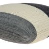 20" X 7" X 20" Transitional Cream And Gray Pillow Cover With Poly Insert