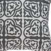 20" Gray And White Stencil Cotton Throw Pillow
