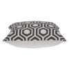 20" Gray And White Geometric Cotton Throw Pillow