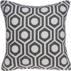20" Gray And White Geometric Cotton Throw Pillow