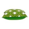 20" Green And White Quatrefoil Cotton Throw Pillow