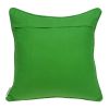 20" Green And White Stencil Cotton Throw Pillow