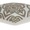 20" Ivory Damask Cotton Throw Pillow