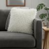 20" Creamy White Genuine Tibetan Lamb Fur Pillow With Microsuede Backing